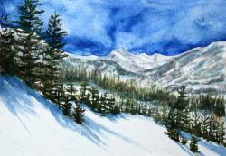 Snowmass's Slot Ski Run with View of Mount Daly